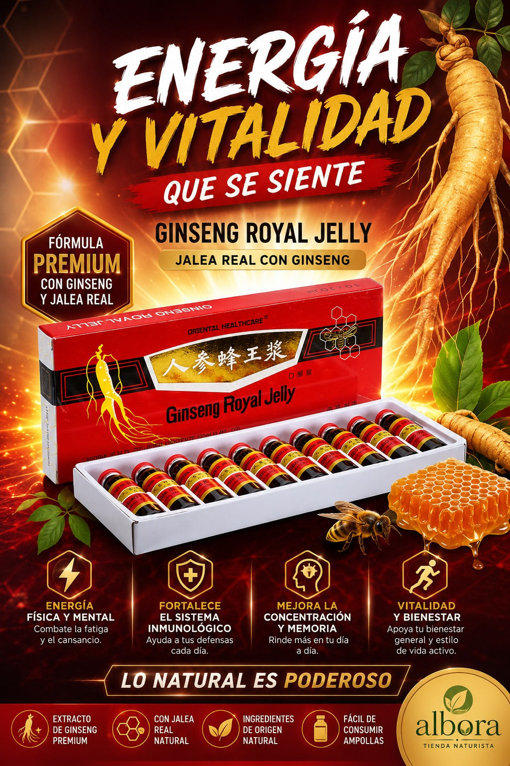 🌿 Ginseng Royal Jelly – Jalea Real con Ginseng